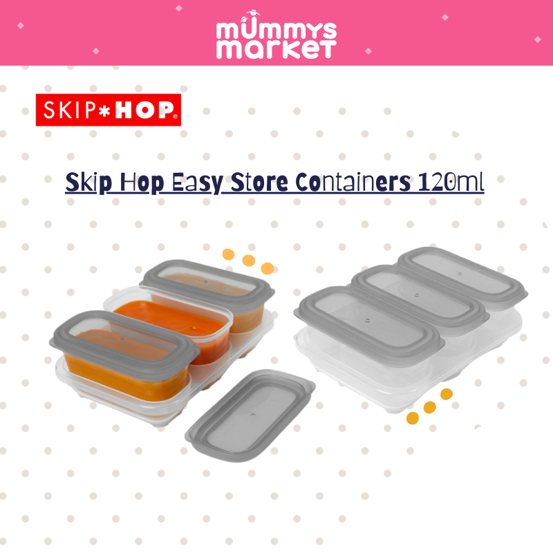 Skip Hop Easy Store Containers 120ml - Grey